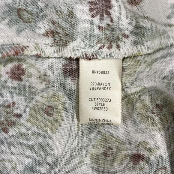 Max Studio Maxi Dress Plus 3X Sleeveless Tiered Floral Green Beach cottage $168 - Picture 8 of 13